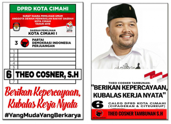 Kartu nama kampanye dua muka LAMINASI GLOSSY