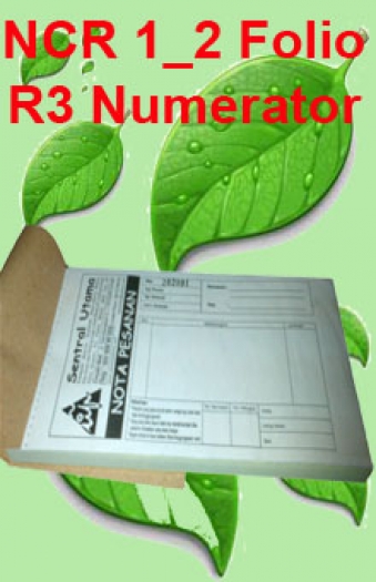 Nota / kwitansi NCR setengah folio rangkap tiga numerator